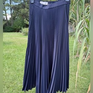 Tory Burch Midnight Blue Pleated Skirt